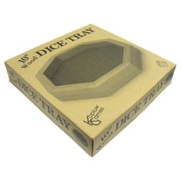 Dice Tray: Octagon 10in Wood Dice Tray