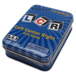 Left-Center-Right Deluxe Metal Tin Blue