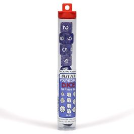 10-setHTube Glitter Dice: Blue/White