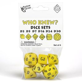 Who Knew? Dice Set Yellow/Black