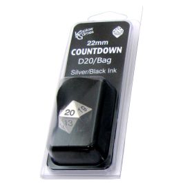 Countdown D20 22mm Metal with Bag SVbk