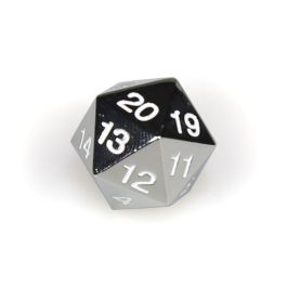 Countdown D20 22mm Metal Silver/White