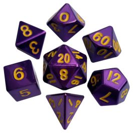 Dice: 7-Set Purple/Gold Metal