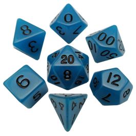 Dice:7-Set Glow-in-the-dark Blue/Black