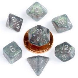 Dice:7-Set Mini Stardust Grey/Silver