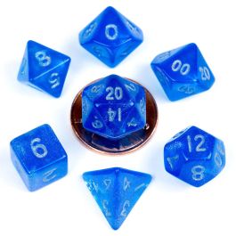 Dice:7-Set Mini Stardust Blue/Silver