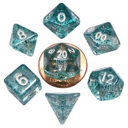 Dice:7-Set Mini: Ethereal Light Blue/White
