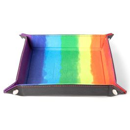 Velvet Folding Dice Tray: 10x10 WC Rainbow