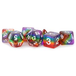Dice:7-Set TR Rainbow/White