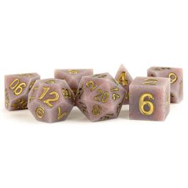Dice:7-Set Sharp Edge Silicone Rubber Volcanic Soot