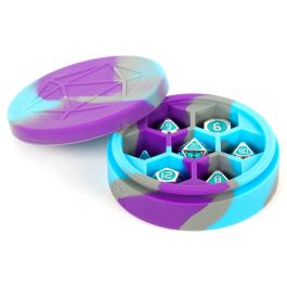 Silicone Round Dice Case: Purple Grey Light Blue