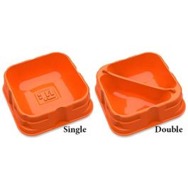 X Trayz Orange with Clear Lid 3.5`W x 3.5`D x 1.3`H
