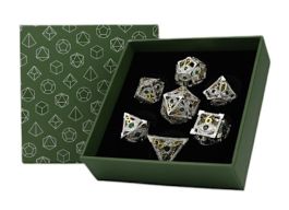 LPG Dice: Scaled Eye Dice Set - Steel/Green