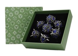 LPG Dice: Xeno Hollow Dice Set - Steel/Blue