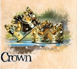 Board Game Upgrade: Player Token - Gold Color Crown in Metal Alloy