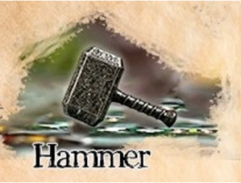Board Game Upgrade: Player Token - Grey/Black Color Hammer in Metal Alloy