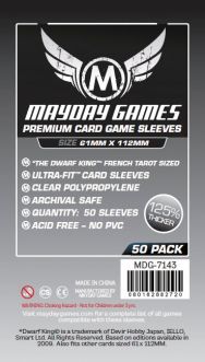 Sleeves: Premium Magnum Platinum Sleeves 61mm x 112mm (Dwarf King French Tarot)