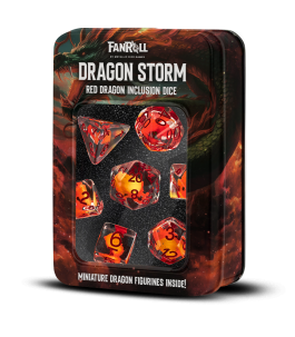 Dragon Storm Inclusion Resin Dice Set: Red Dragon (7)
