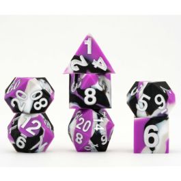 16mm Pride Sharp Edge Silicone Rubber Poly Dice Set: Asexual
