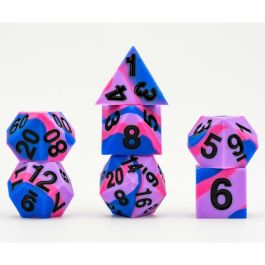 16mm Pride Sharp Edge Silicone Rubber Poly Dice Set: Bisexual (7)
