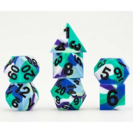16mm Pride Sharp Edge Silicone Rubber Poly Dice Set: Gay Men (7)