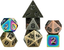 Mystery Misfit Mini Metal Polyhedral Dice Set (7)