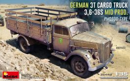MiniArt 1/35 German 3T Cargo Truck 3,6-36S Mid Prod. PMQ600-Type