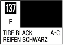 Mr Hobby Mr. Color 137 - Tire Black (Flat/Aircraft Car) - 10ml (6 Pack)