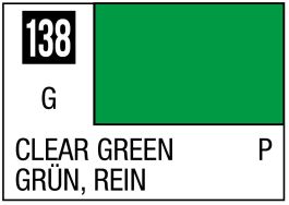 Mr Hobby Mr. Color 138 - Clear Green (Gloss/Primary) - 10ml (6 Pack)