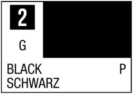 Mr Hobby Mr. Color 2 - Black (Gloss/Primary) - 10ml (6 Pack)