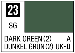 Mr Hobby Mr. Color 23 - Semi-Gloss Dark Green (Semi-Gloss) - 10ml (6 Pack)