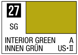 Mr Hobby Mr. Color 27 - Interior Green (Semi-Gloss) - 10ml (6 Pack)