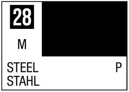 Mr Hobby Mr. Color 28 - Steel (Metallic/Primary) - 10ml (6 Pack)