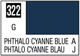 Mr Hobby Mr. Color 322 Phthalo Cyanne Blue (Gloss/Aircraft) - 10ml (6 Pack)