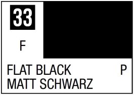 Mr Hobby Mr. Color 33 - Flat Black (Flat/Primary) - 10ml (6 Pack)
