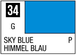 Mr Hobby Mr. Color 34 - Sky Blue (Gloss/Primary) - 10ml (6 Pack)