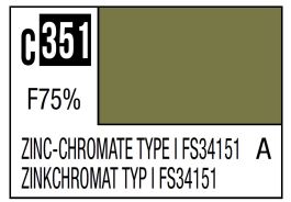 Mr Hobby Mr. Color C351 Zinc-Chromate Type FS34151 (US Army/Airforce Aircraft Interior) - 10ml (6 Pack)