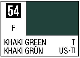 Mr Hobby Mr. Color 54 - Khaki Green (Flat/Tank) - 10ml (6 Pack)
