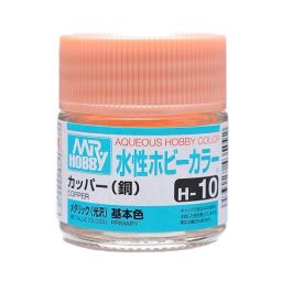 Mr Hobby Aqueous Color H10 Metallic Copper 10ml Bottle (6 Pack)