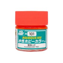 Mr Hobby Aqueous Color H101 Fluorescent Red 10ml Bottle