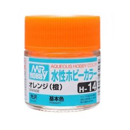 Mr Hobby Aqueous Color H14 Gloss Orange 10ml Bottle (6 Pack)