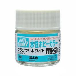 Mr Hobby Aqueous Color H21 Gloss Off White 10ml Bottle (6 Pack)