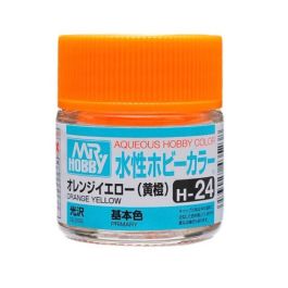 Mr Hobby Aqueous Color H24 Gloss Orange Yellow 10ml Bottle (6 Pack)