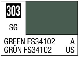 Mr Hobby Aqueous Color H303 Semi Gloss Green FS34102 Charcoal Lizard Camouflage 10ml Bottle (6 Pack)