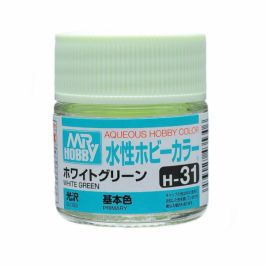 Mr Hobby Aqueous Color H31 Gloss White Green 10ml Bottle (6 Pack)