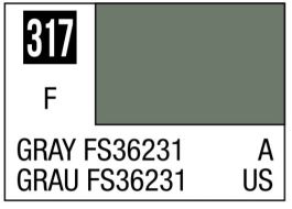 Mr Hobby Aqueous Color H317 Flat Gray FS36231 US Navy Aircraft Standard Color 10ml Bottle (6 Pack)