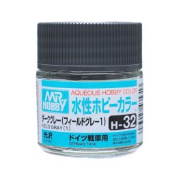 Mr Hobby Aqueous Color H32 Gloss Field Gray 1 10ml Bottle (6 Pack)