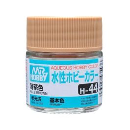 Mr Hobby Aqueous Color H44 Semi-Gloss Pale Brown 10ml Bottle (6 Pack)