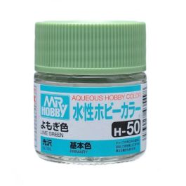 Mr Hobby Aqueous Color H50 Gloss Lime Green 10ml Bottle (6 Pack)