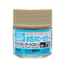 Mr Hobby Aqueous Color H79 Semi-Gloss Sandy Yellow 10ml Bottle (6 Pack)